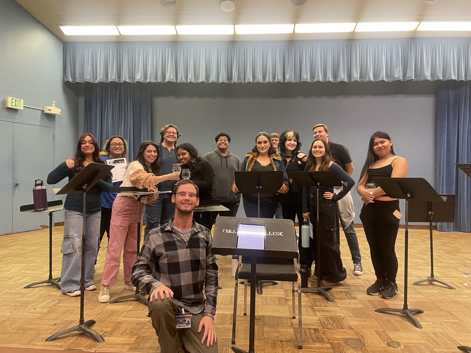 Resonaré Chamber Choir singers and Artistic Director Jacob Boland during a rehearsal session